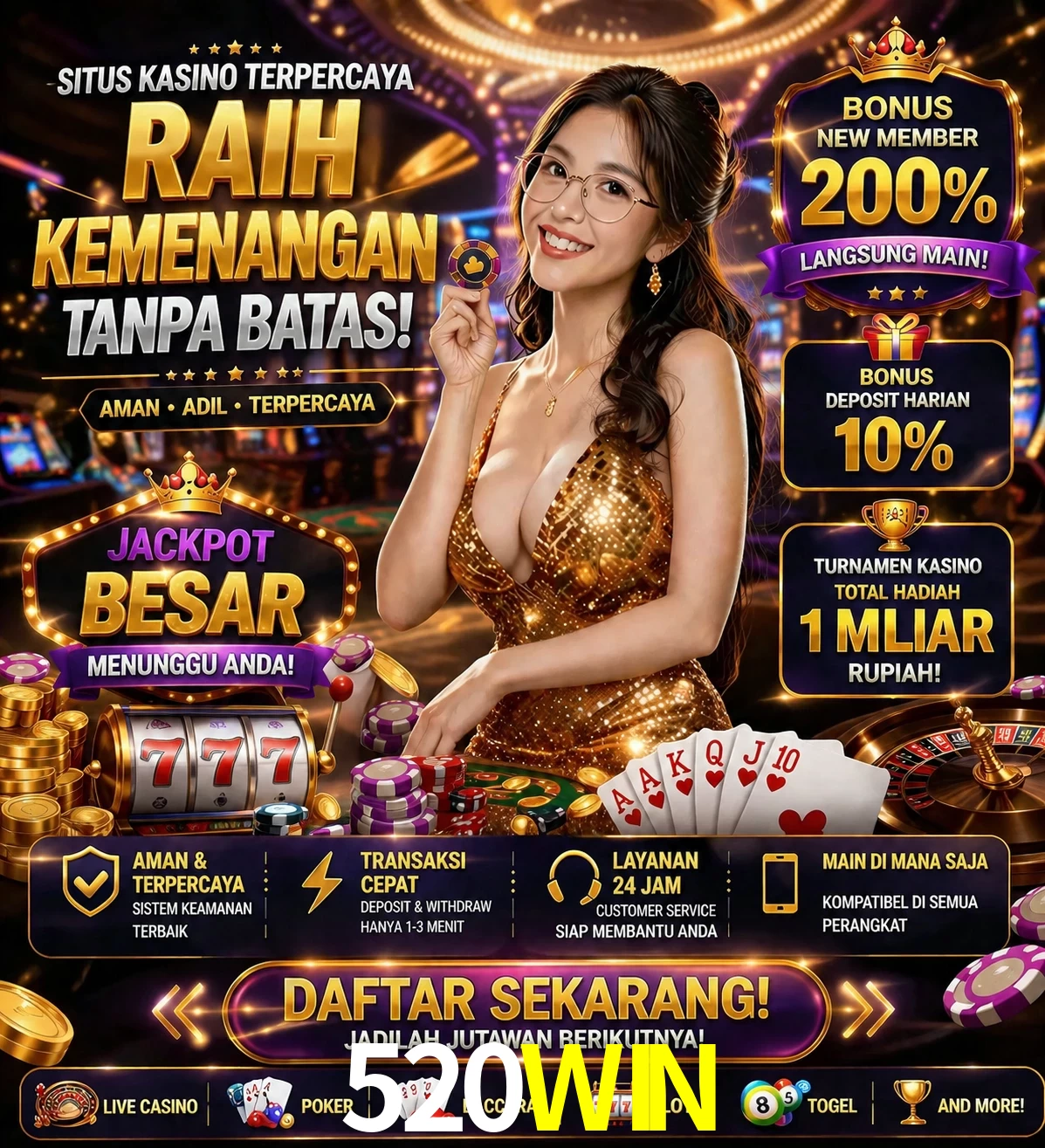 Roleta e blackjack 520WIN